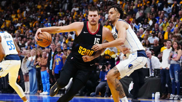 Denver Nuggets superstar Nikola Jokic versus the Dallas Mavericks.